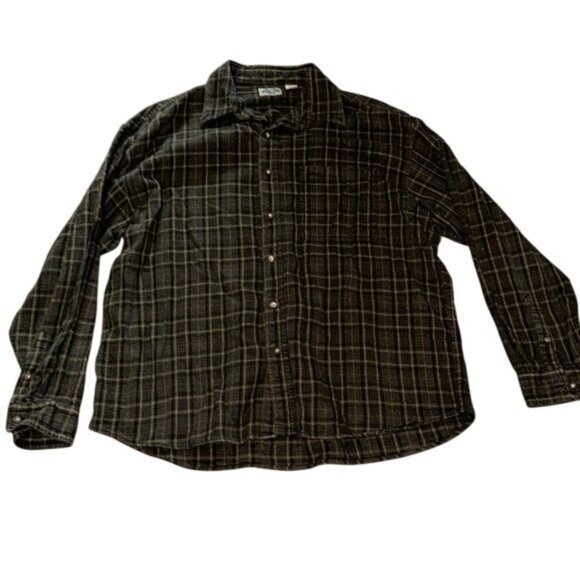 Shaver Lake Casual Plaid Button-Up Shirt XXL Cotton/Nylon Made In India - Picture 1 of 7